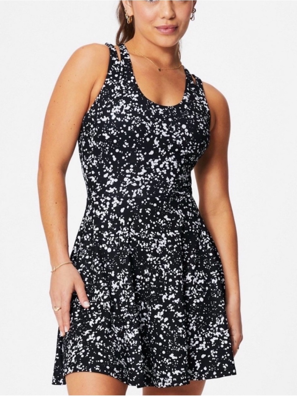 Fabletics Black and White Strappy Dress
